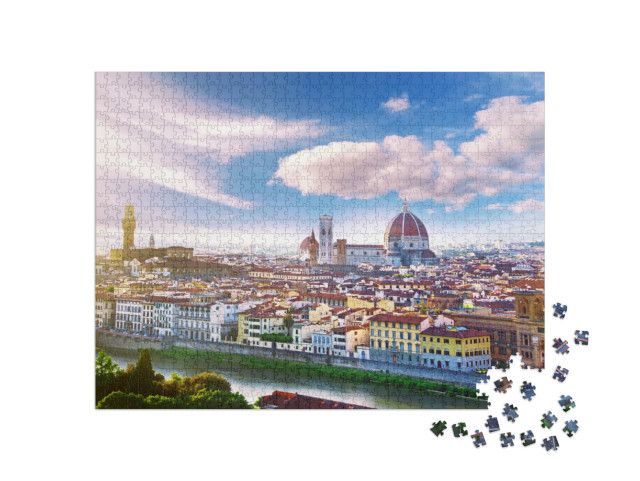 Puzzle 1000 pezzi „Una favolosa vista panoramica di Firenze da Piazza Michelangelo“
