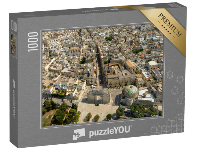Puzzle 1000 pezzi „Porta Napoli e la chiesa di San Luigi Gonzaga, centro di Lecce, Puglia, Italia“