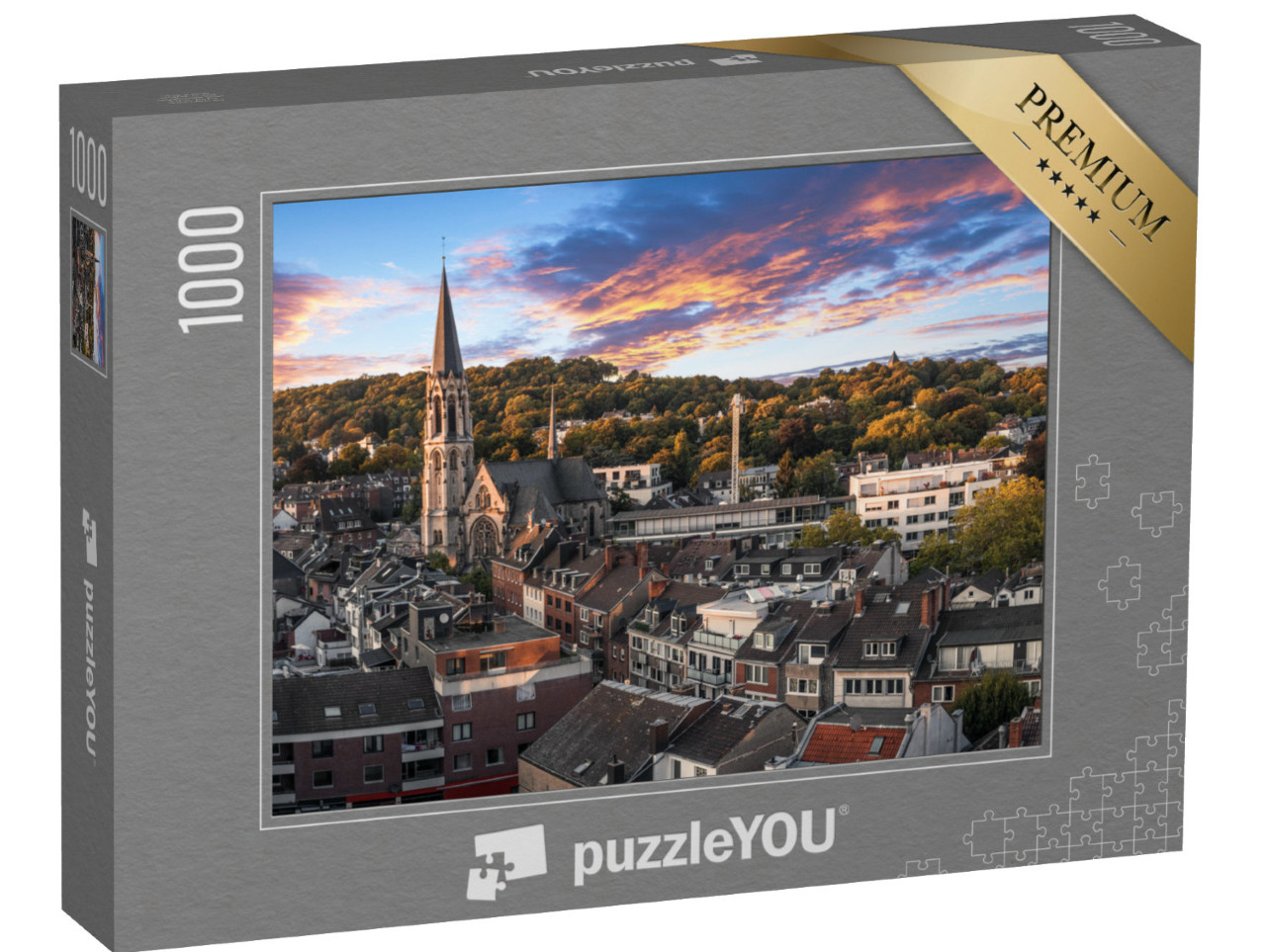 Puzzle 1000 pezzi „Vista panoramica del Lousberg di Aquisgrana, Germania“