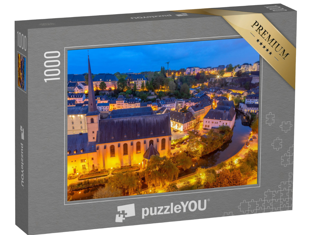 Puzzle 1000 pezzi „Ansa del fiume Alzette, Città del Lussemburgo“