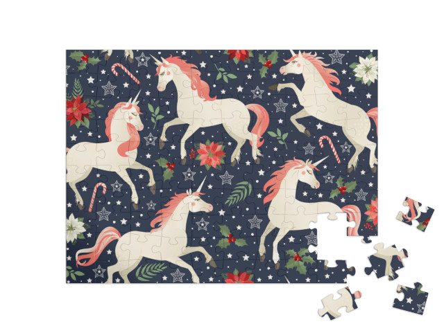 Puzzle 100 pezzi „Unicorni in inverno“