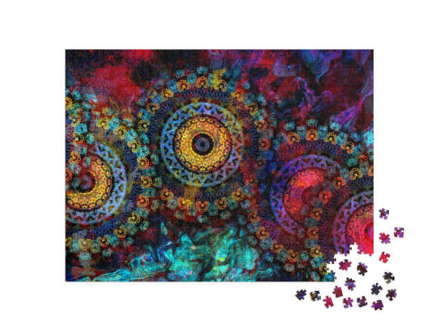 Puzzle 1000 pezzi „Mandala nell'antico disegno indiano e vedico“