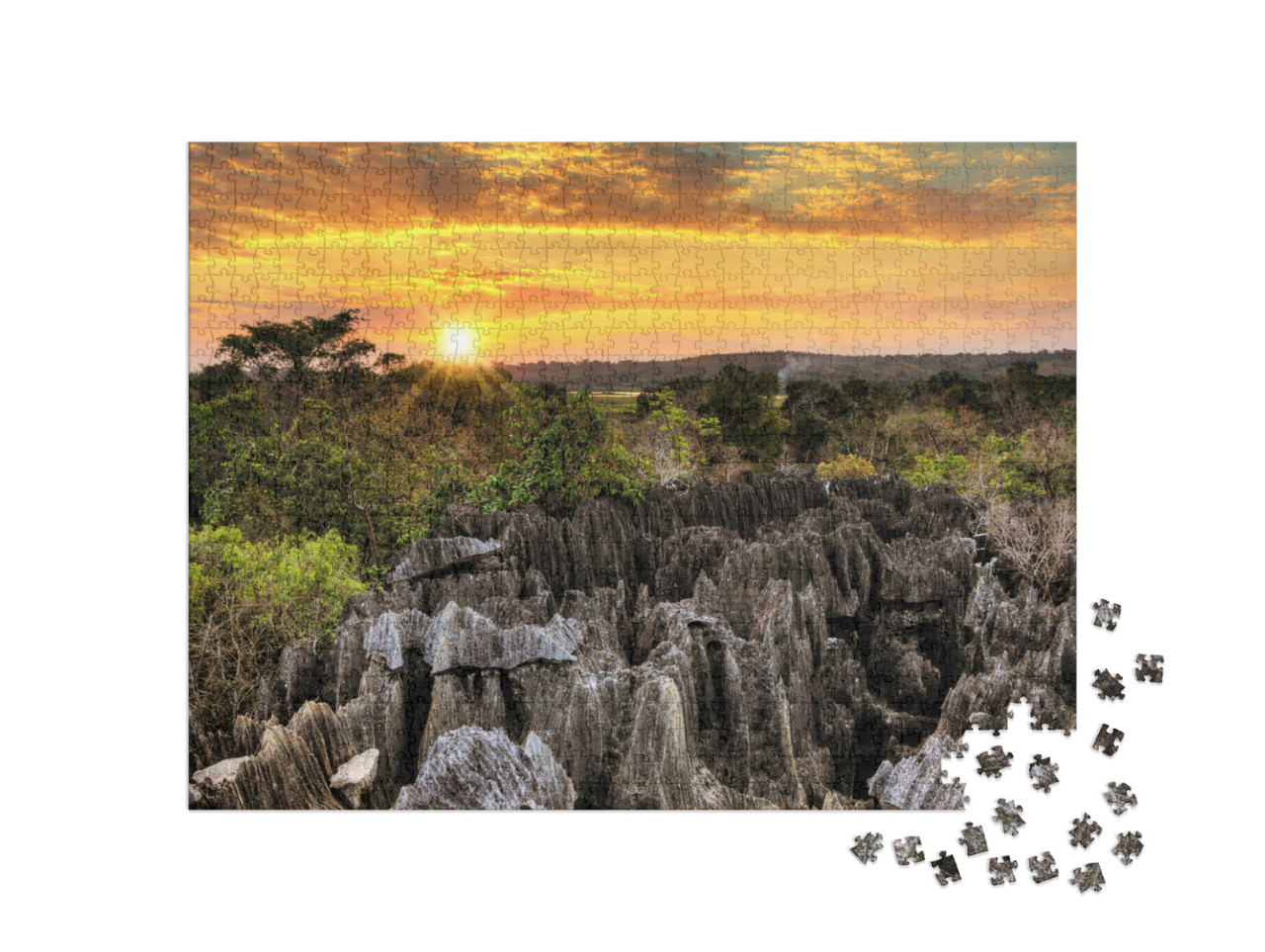 Puzzle 1000 pezzi „Geografia unica nel Parco Nazionale Tsingy de Bemaraha, Madagascar“