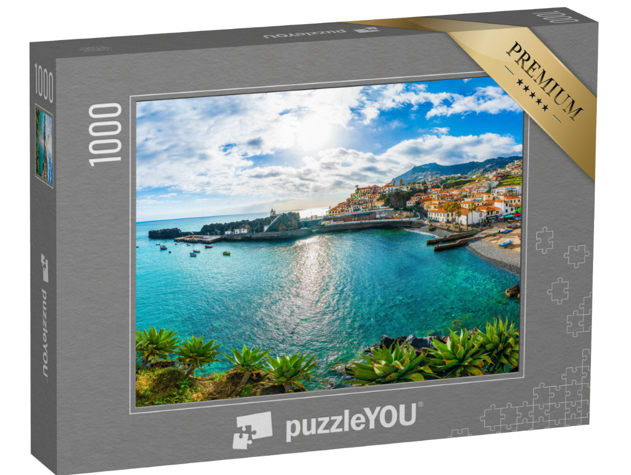 Puzzle 1000 pezzi „Camara de Lobos, porto e villaggio di pescatori, Madeira, Portogallo“