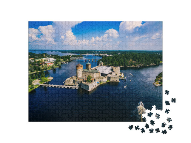 Puzzle 1000 pezzi „Castello medievale di Olavinlinna a Savonlinna, Finlandia“