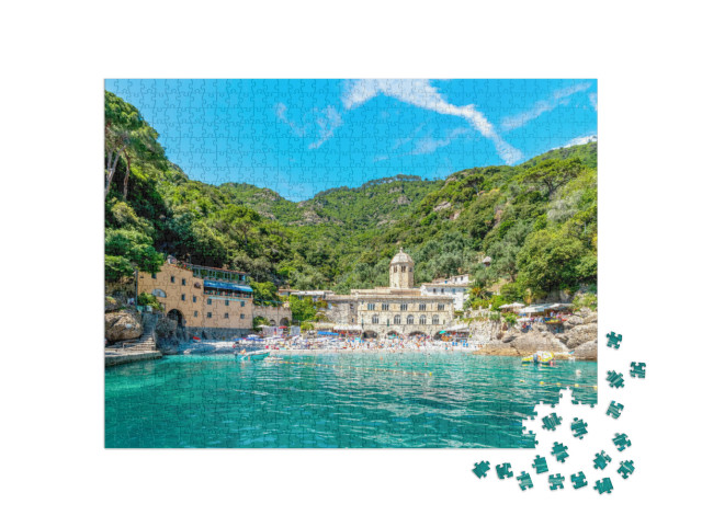 Puzzle 1000 pezzi „abbazia, san fruttuoso, monastero, portofino, Italia“