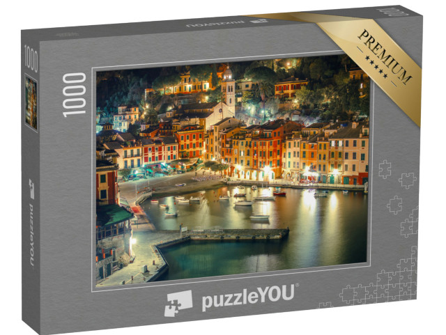 Puzzle 1000 pezzi „Il porto di Portofino di notte. Portofino si trova nella città metropolitana di Genova“