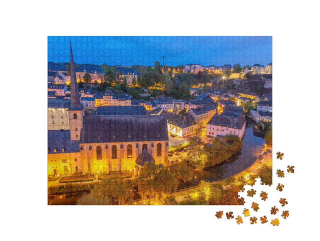 Puzzle 1000 pezzi „Ansa del fiume Alzette, Città del Lussemburgo“