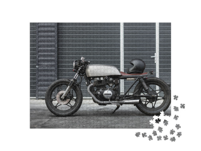 Puzzle 1000 pezzi „Moto d'epoca pronta per la partenza“