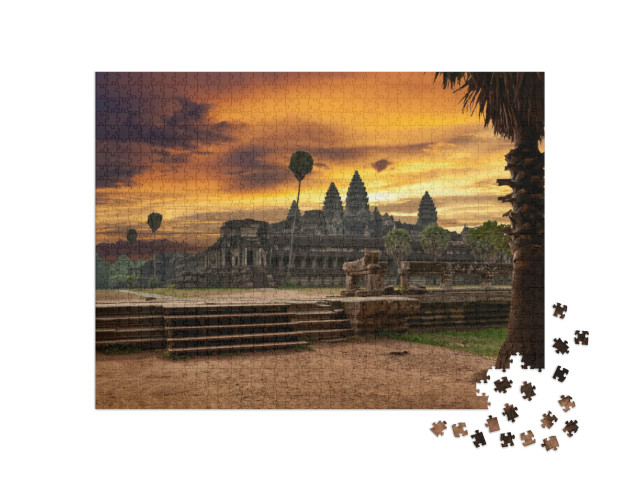Puzzle 1000 pezzi „Angkor Wat al tramonto“