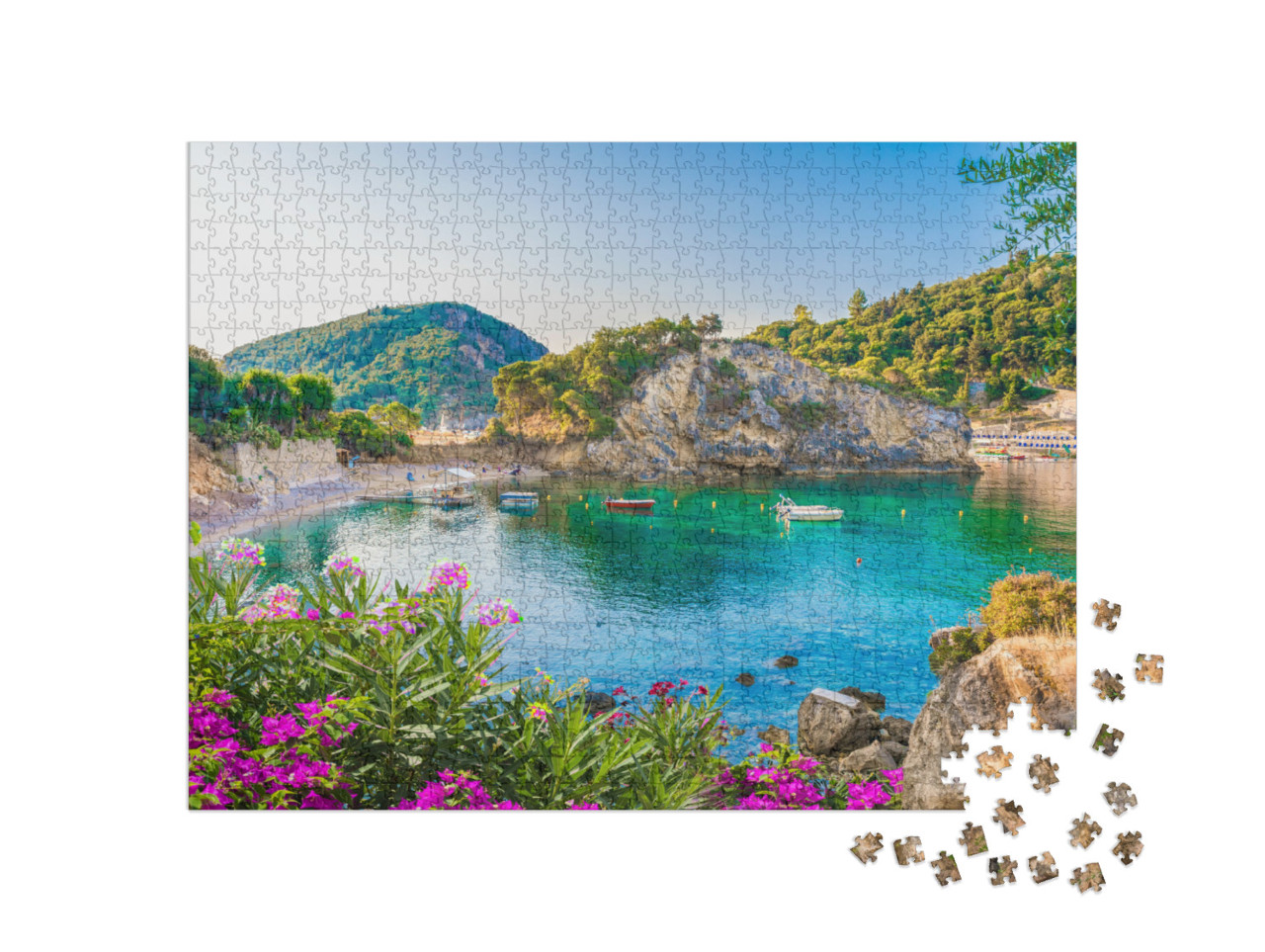 Puzzle 1000 pezzi „Baia di Paleokastritsa sull'isola di Corfù, Grecia“