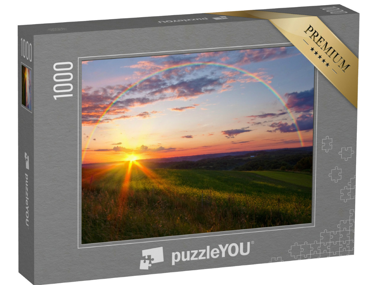 Puzzle 1000 pezzi „Tramonto con arcobaleno“
