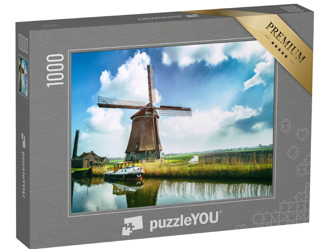 Puzzle 1000 pezzi „Mulino a vento tradizionale olandese, Paesi Bassi“