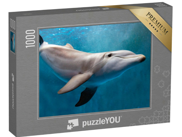 Puzzle 1000 pezzi „Delfino sott'acqua nell'oceano blu“