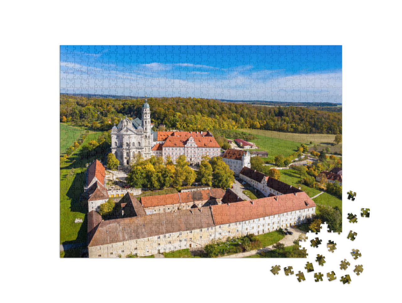 Puzzle 1000 pezzi „Monastero benedettino di Neresheim, Baden-Württemberg“