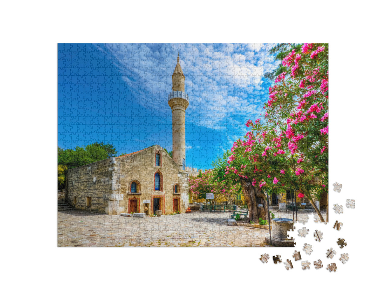 Puzzle 1000 pezzi „Moschea di Kizilhisarli Mustafa Pasa a Bodrum, Turchia“