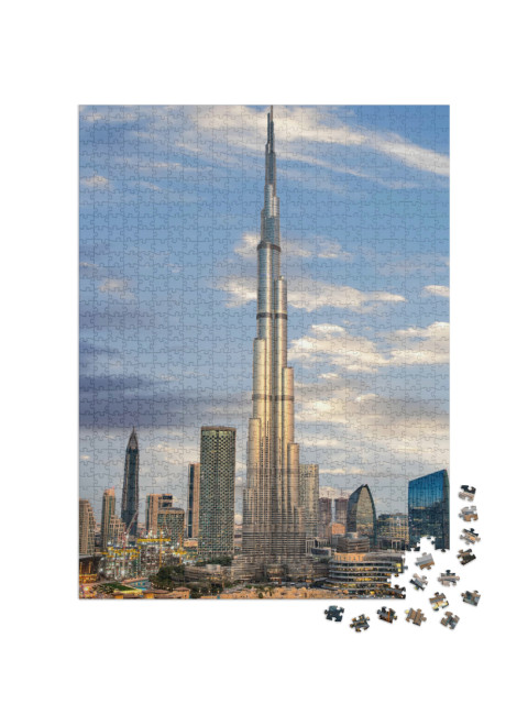 Puzzle 1000 pezzi „Lo skyline futuristico di Dubai, Downtown“