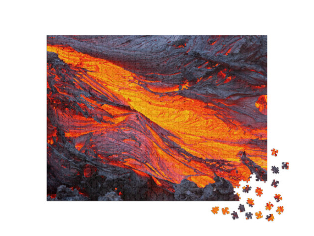 Puzzle 1000 pezzi „Eruzione del vulcano Tolbachik in Russia“