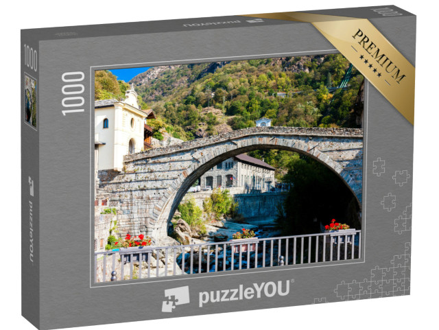 Puzzle 1000 pezzi „Pont San Martìn in Valle d'Aosta, Piemonte, Italia“