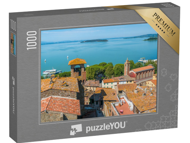 Puzzle 1000 pezzi „Passignano sul Trasimeno, idilliaco villaggio affacciato sul Lago Trasimeno. Umbria, Italia.“