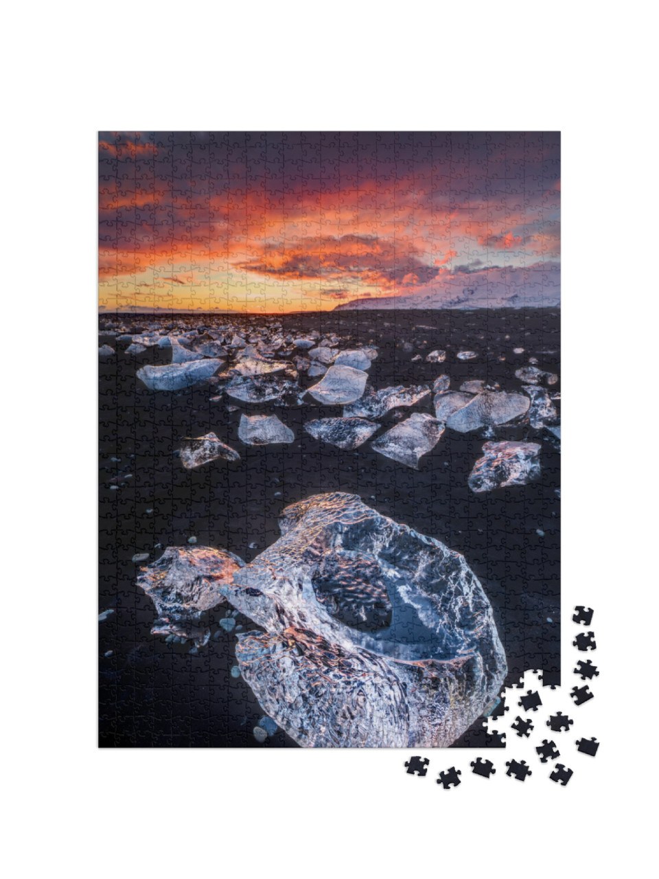 Puzzle 1000 pezzi „Diamond Beach Laguna dei ghiacciai, Islanda“