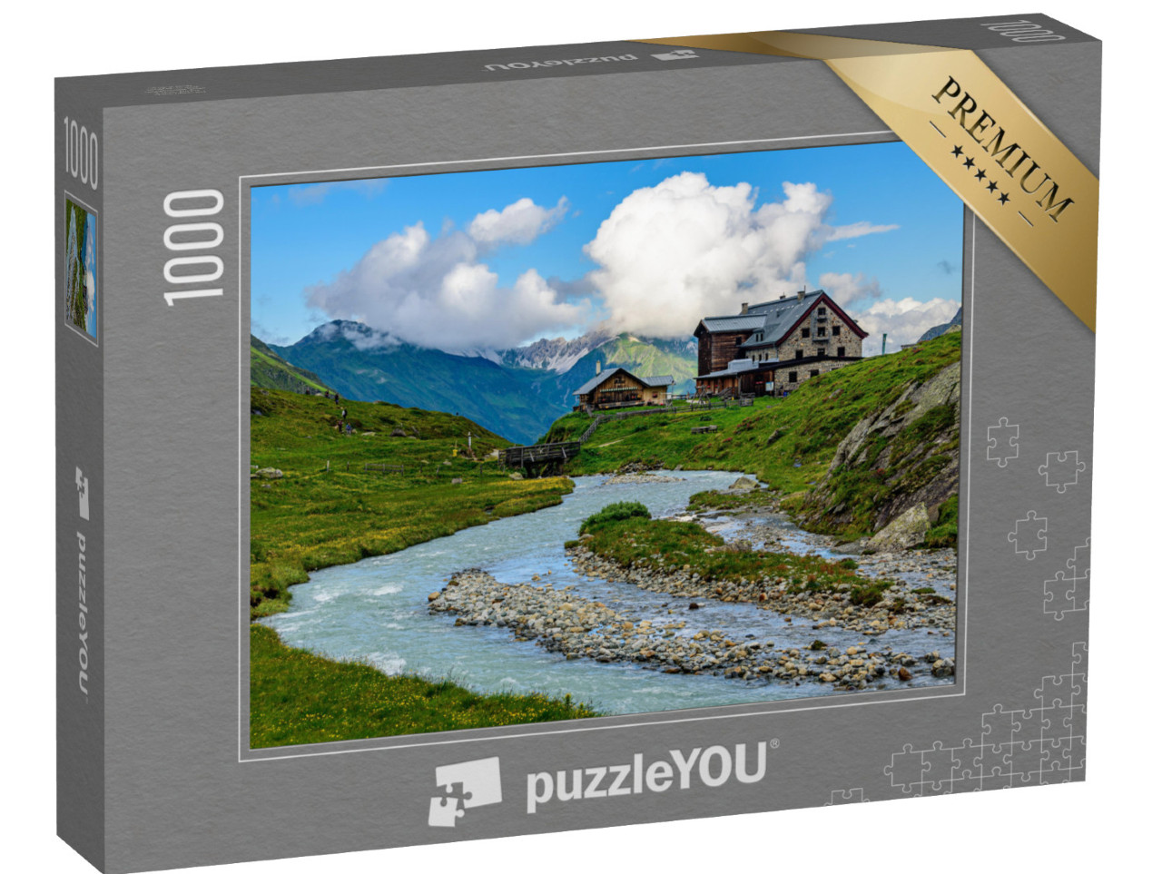 Puzzle 1000 pezzi „Il rifugio Franz Senn nelle Alpi dello Stubai“