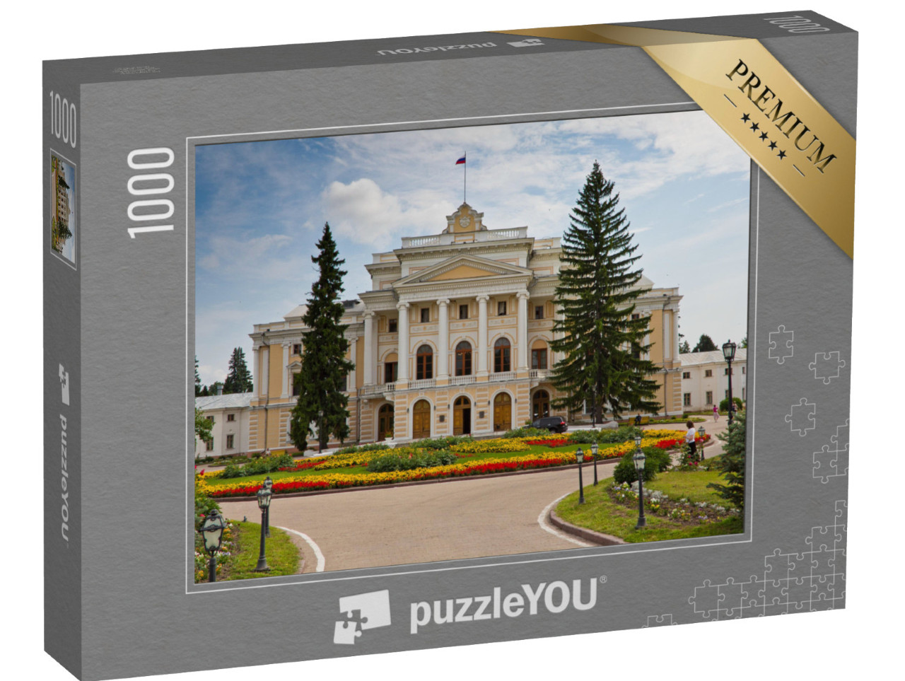 Puzzle 1000 pezzi „Antico palazzo aristocratico Maryino Manor nell'Oblast' di Kursk, Russia“