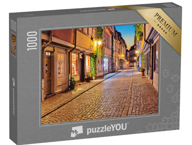 Puzzle 1000 pezzi „Una pittoresca strada antica di Erfurt, Germania“
