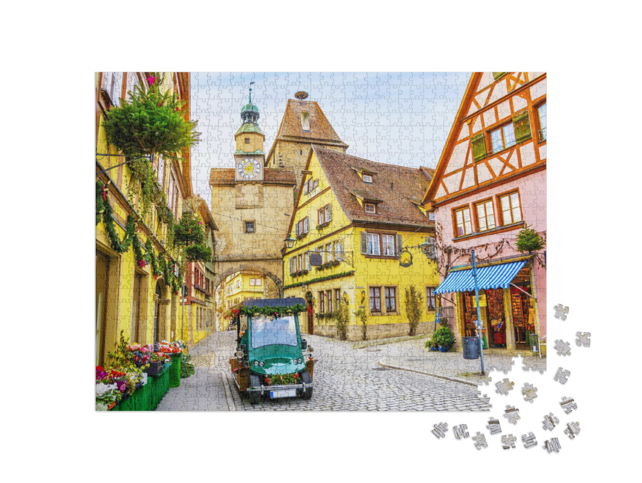 Puzzle 1000 pezzi „Atmosfera natalizia: Rothenburg ob der Tauber, Baviera, Germania“