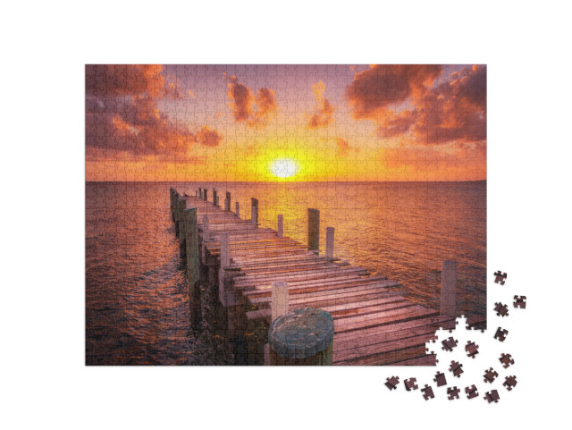 Puzzle 1000 pezzi „Molo di pesca a Eleuthera, nelle Bahamas“