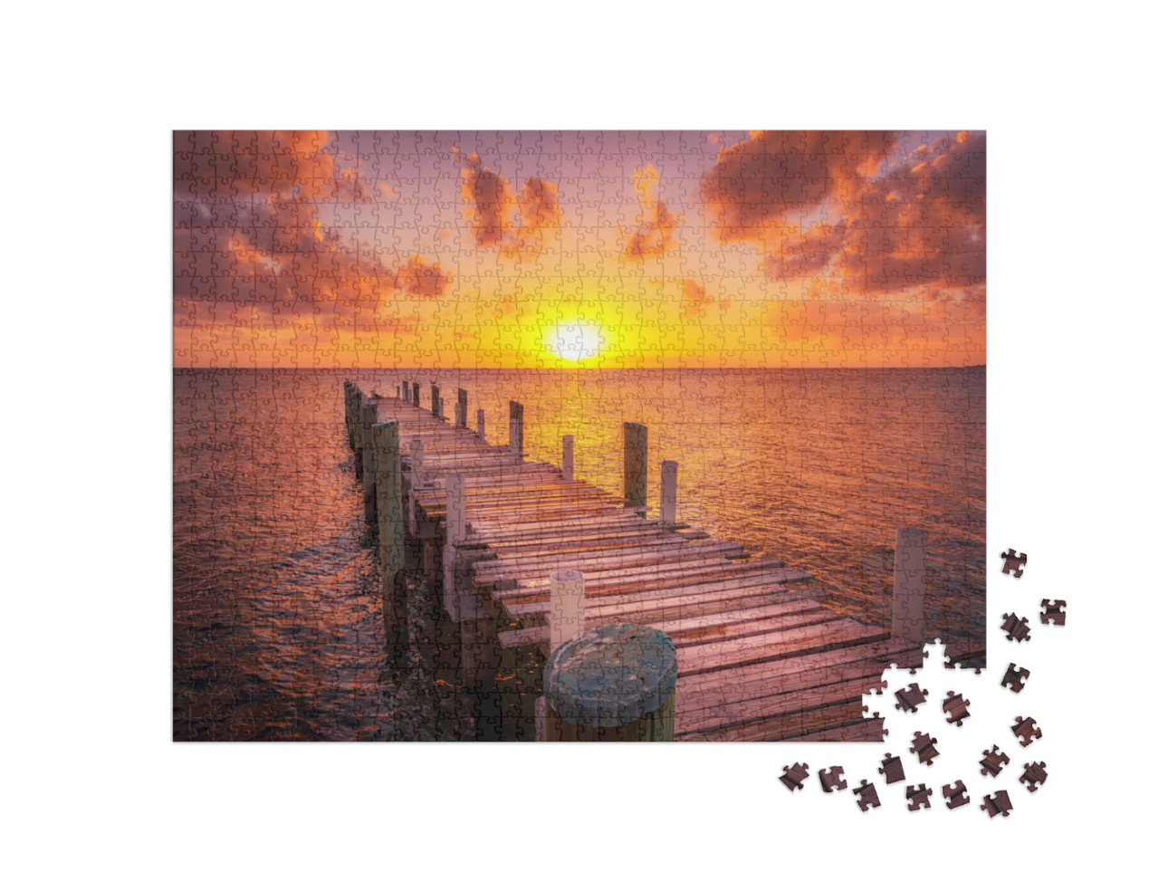 Puzzle 1000 pezzi „Molo di pesca a Eleuthera, nelle Bahamas“