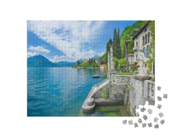 Puzzle 1000 pezzi „Lago di Como con parco barocco“