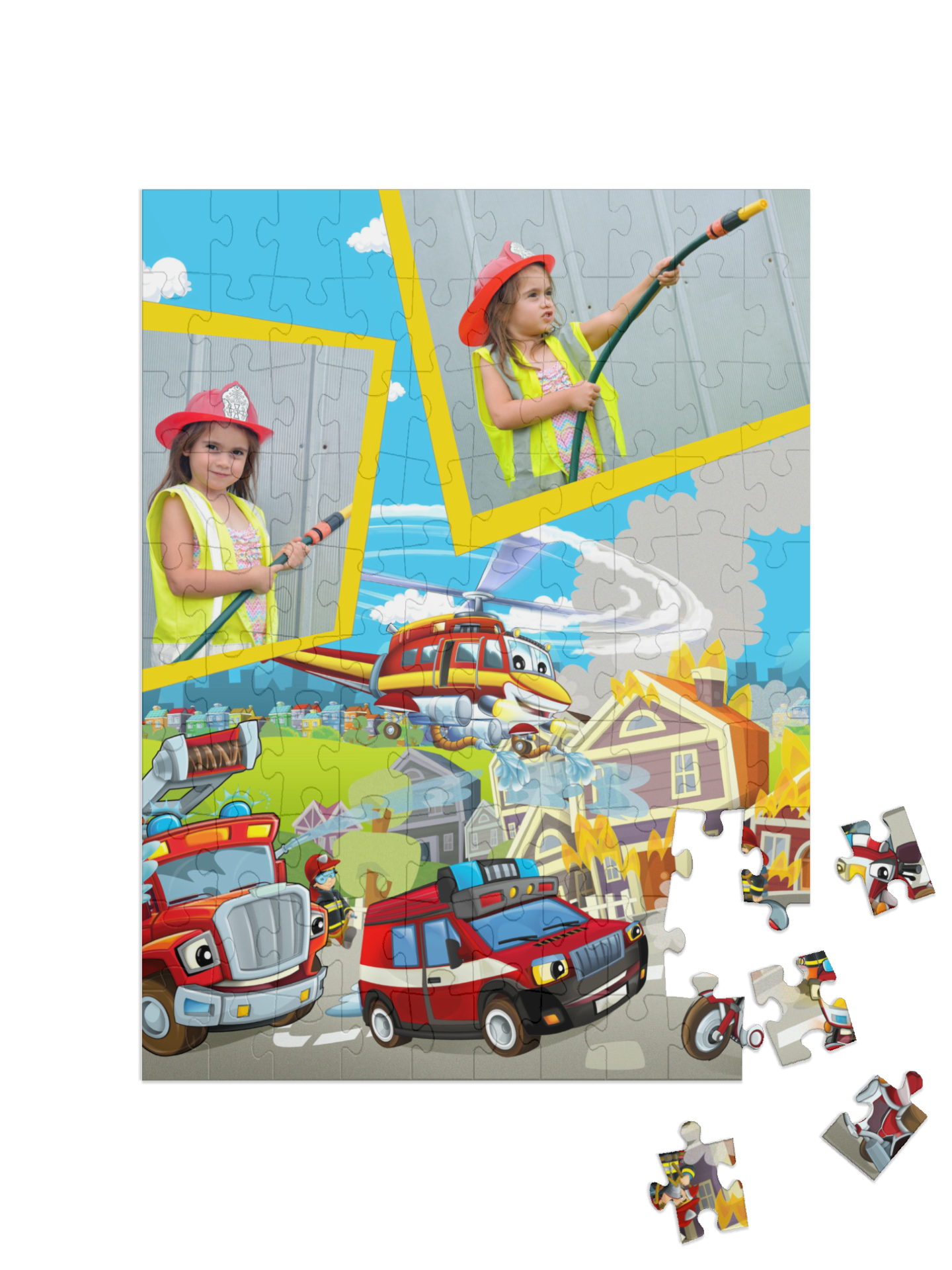 „In azione" collage verticale
