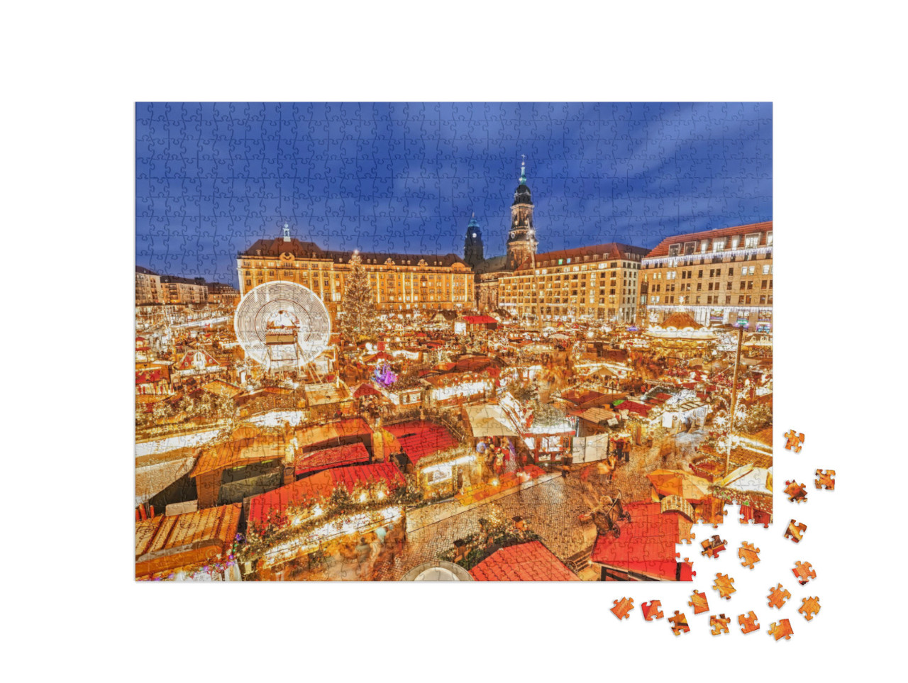 Puzzle 1000 pezzi „Mercatino di Natale a Dresda, Germania“