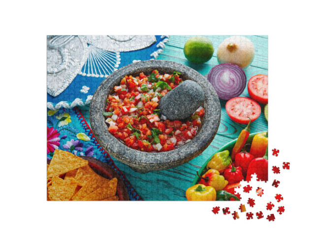 Puzzle 1000 pezzi „Salsa messicana Pico de gallo con pomodoro, coriandolo e cipolla“