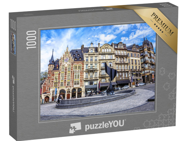 Puzzle 1000 pezzi „Edifici e case tradizionali di Bruxelles, Belgio“