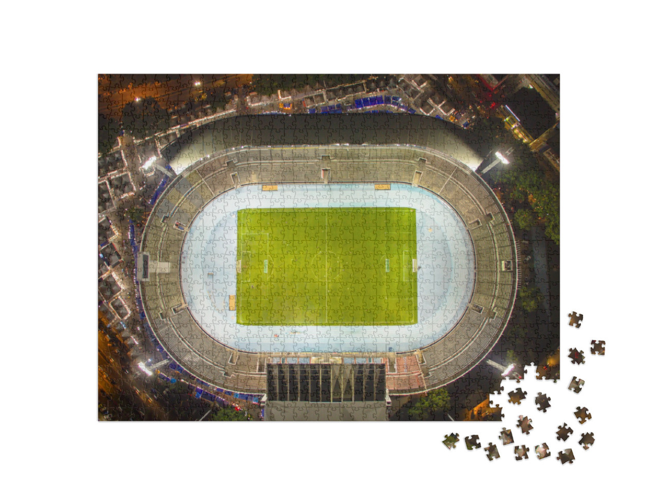 Puzzle 1000 pezzi „Vista a volo d'uccello: lo stadio di notte“