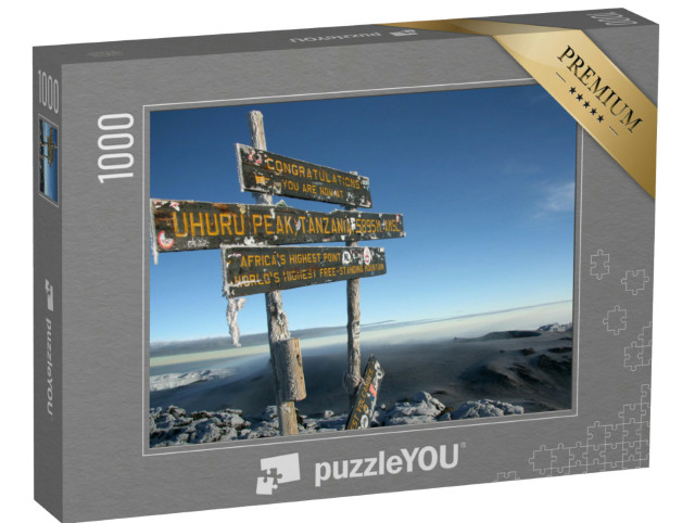 Puzzle 1000 pezzi „Vetta del Kilimangiaro con la neve, Tanzania, Africa“