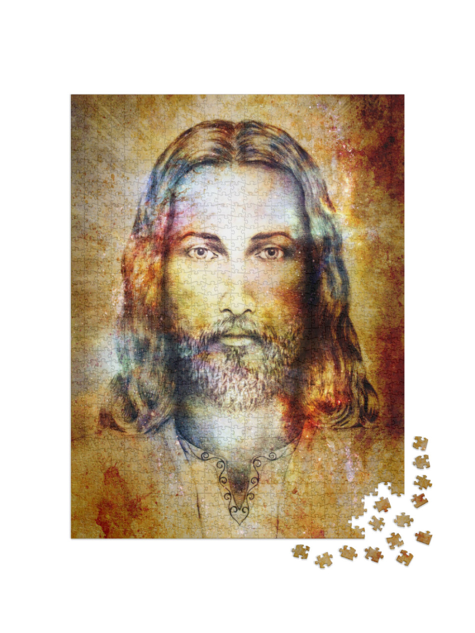 Puzzle 1000 pezzi „Ritratto a matita: Gesù Cristo nella luce“