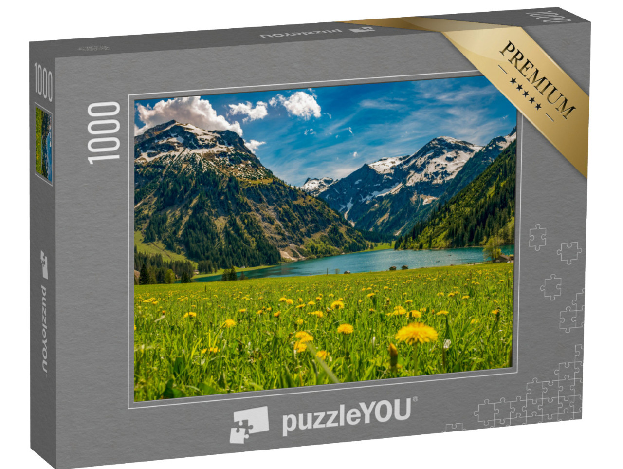 Puzzle 1000 pezzi „Vilsalpsee in primavera, Tannheimer Tal, Austria“