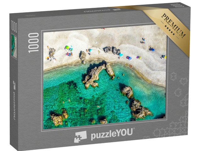 Puzzle 1000 pezzi „Bellissime immagini aeree di Scalea, Calabria, Italia“