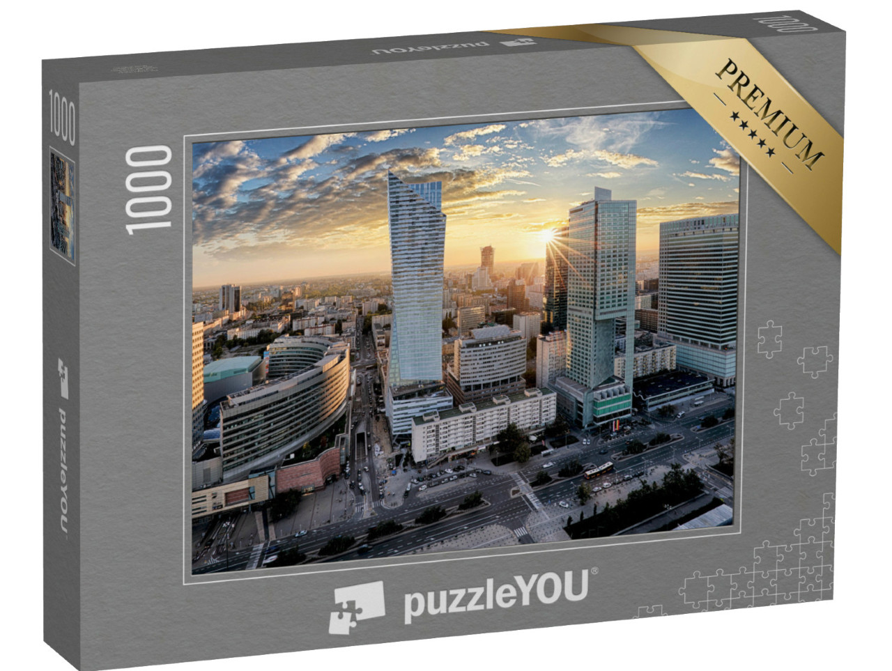 Puzzle 1000 pezzi „L'alba sui grattacieli di Varsavia, Polonia“