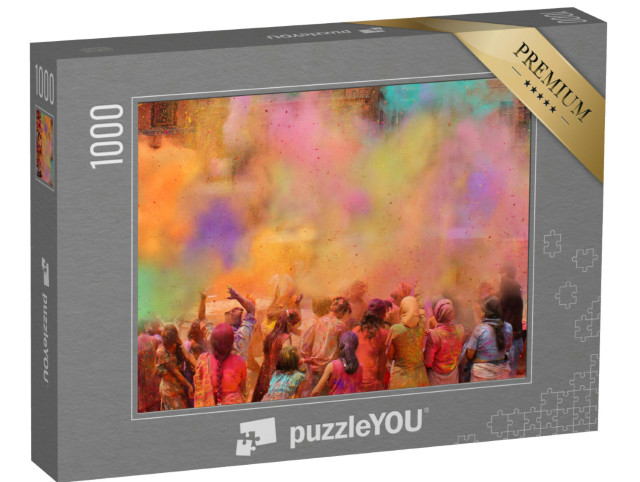 Puzzle 1000 pezzi „Il colorato festival Holi: un tripudio di colori in Nepal o in India“