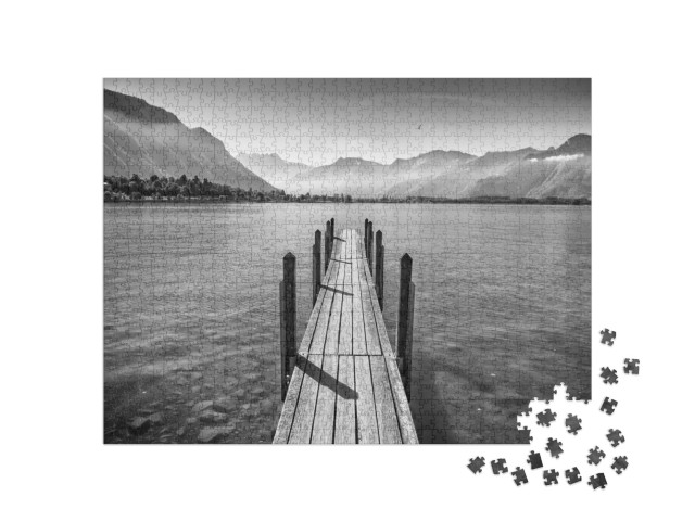 Puzzle 1000 pezzi „Molo idilliaco sul Lago di Ginevra, Svizzera“