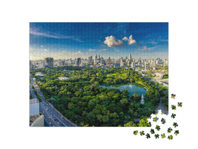 Puzzle 1000 pezzi „Tramonto su Bangkok, Thailandia“