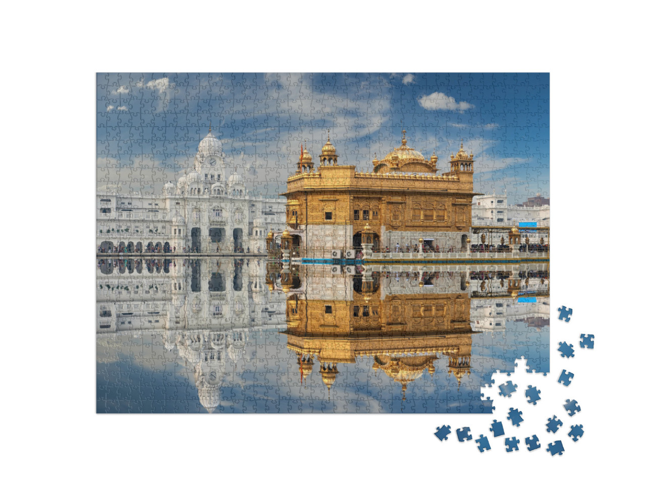 Puzzle 1000 pezzi „Gurdwara sikh: Tempio d'oro nel Punjab, India“