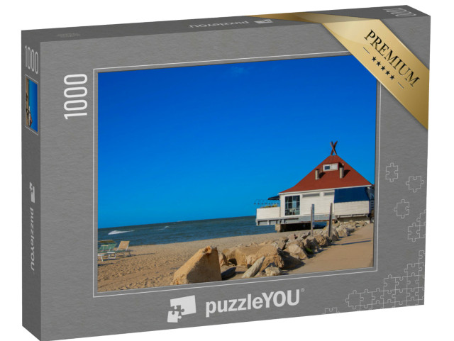 Puzzle 1000 pezzi „Banchina della bella città di Cervia, Italia, sul Mare Adriatico“