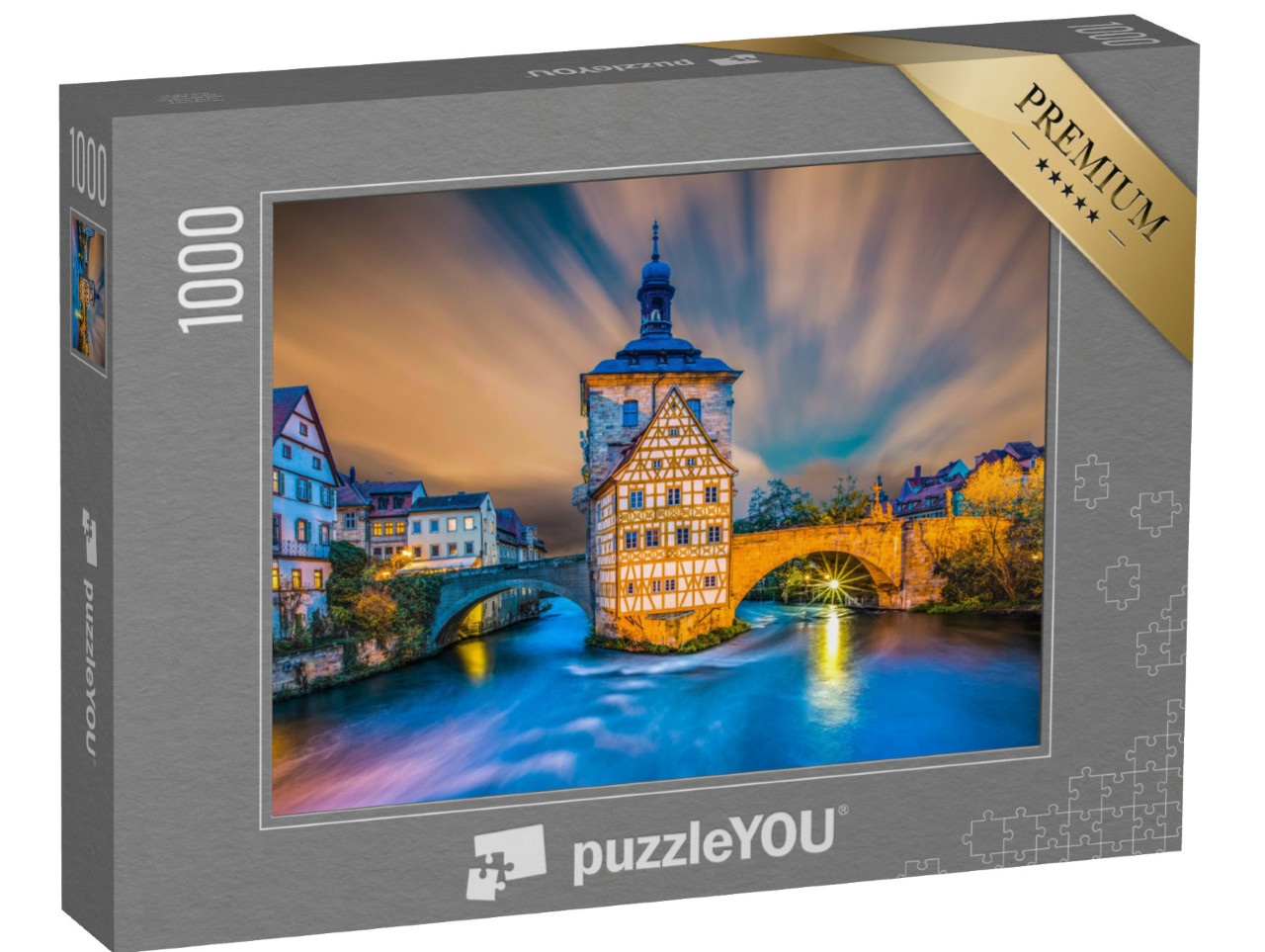 Puzzle 1000 pezzi „Idilliaco centro storico di Bamberg, Germania“