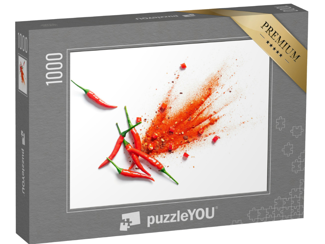 Puzzle 1000 pezzi „Peperoncino, fiocchi di pepe rosso e peperoncino in polvere“