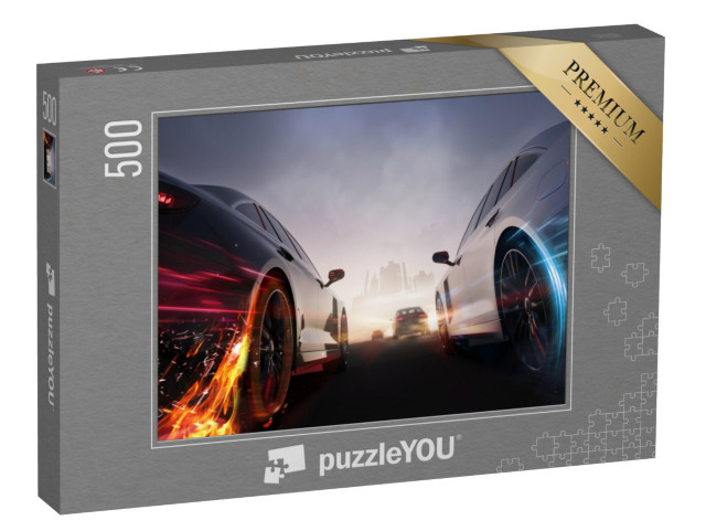 Puzzle 500 pezzi „Gara su strada testa a testa“